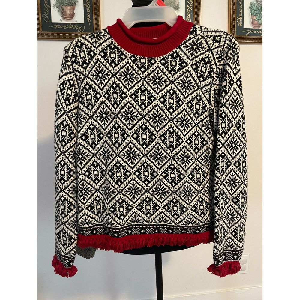 Vintage Talbots Petites Cotton Nordic Fair Isle Sweater